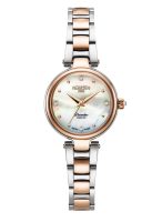 Dreamline Diamonds 28mm Quartz Three-Hand White Mop Dial RoseGold-Silv