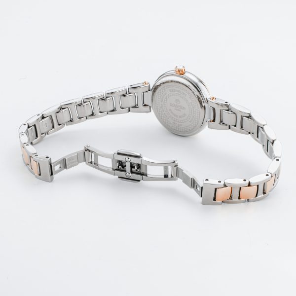 Dreamline Diamonds 28mm Quartz Three-Hand White Mop Dial RoseGold-Silv