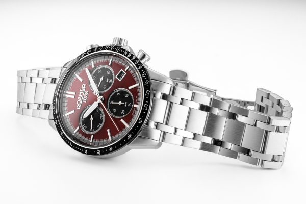 Mercury Chrono 43.5mm Quartz Chronograph Date, small second Red Sunray