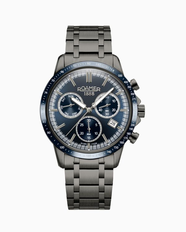 Mercury Chrono 43.5mm Quartz Chronograph Date, small second Blue Sunra