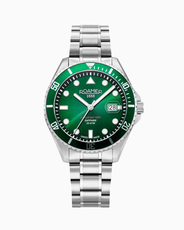 Pro Diver 200 43 mm Quartz Three-Hand Date Green Gradient Dial Silver