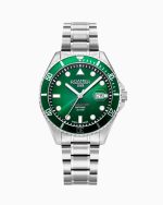 Pro Diver 200 43 mm Quartz Three-Hand Date Green Gradient Dial Silver
