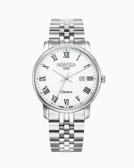 Classico Gents 40 mm Quartz Three-Hand Date White Dial Silver Bracelet