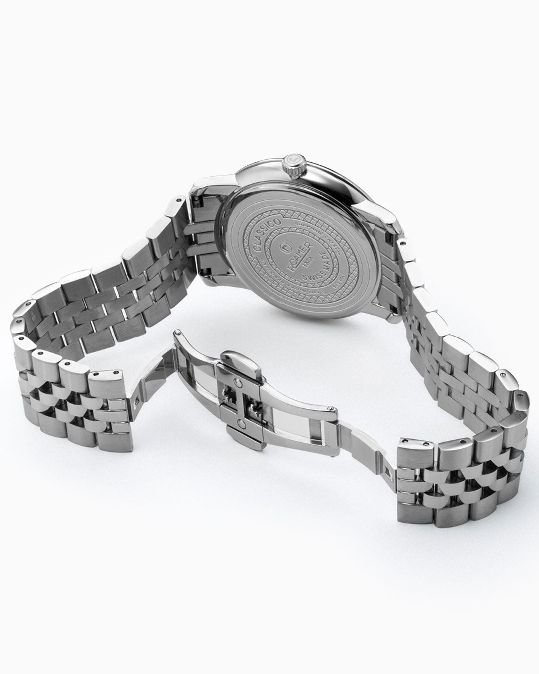 Classico Gents 40 mm Quartz Three-Hand Date White Dial Silver Bracelet