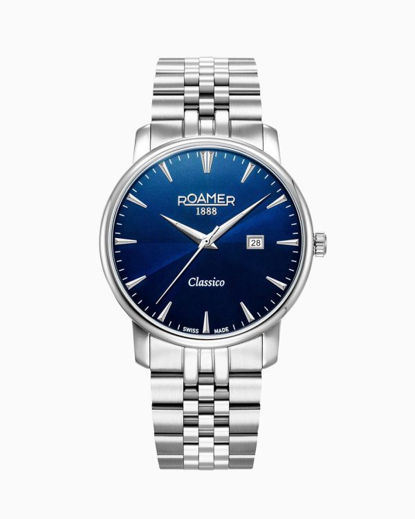 Classico Gents 40 mm Quartz Three-Hand Date Blue Sunray Dial Silver Br