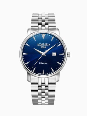 Classico Gents 40 mm Quartz Three-Hand Date Blue Sunray Dial Silver Br
