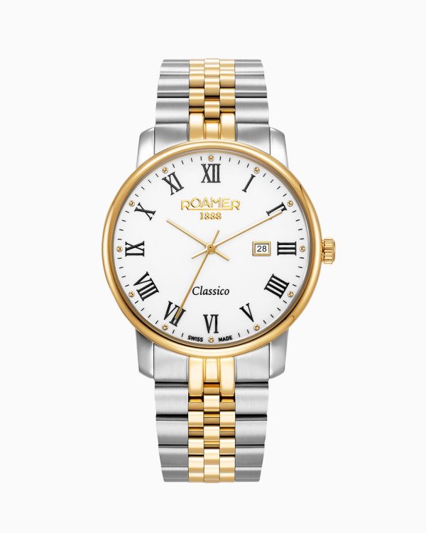 Classico Gents 40 mm Quartz Three-Hand White Dial Date White Dial Gold