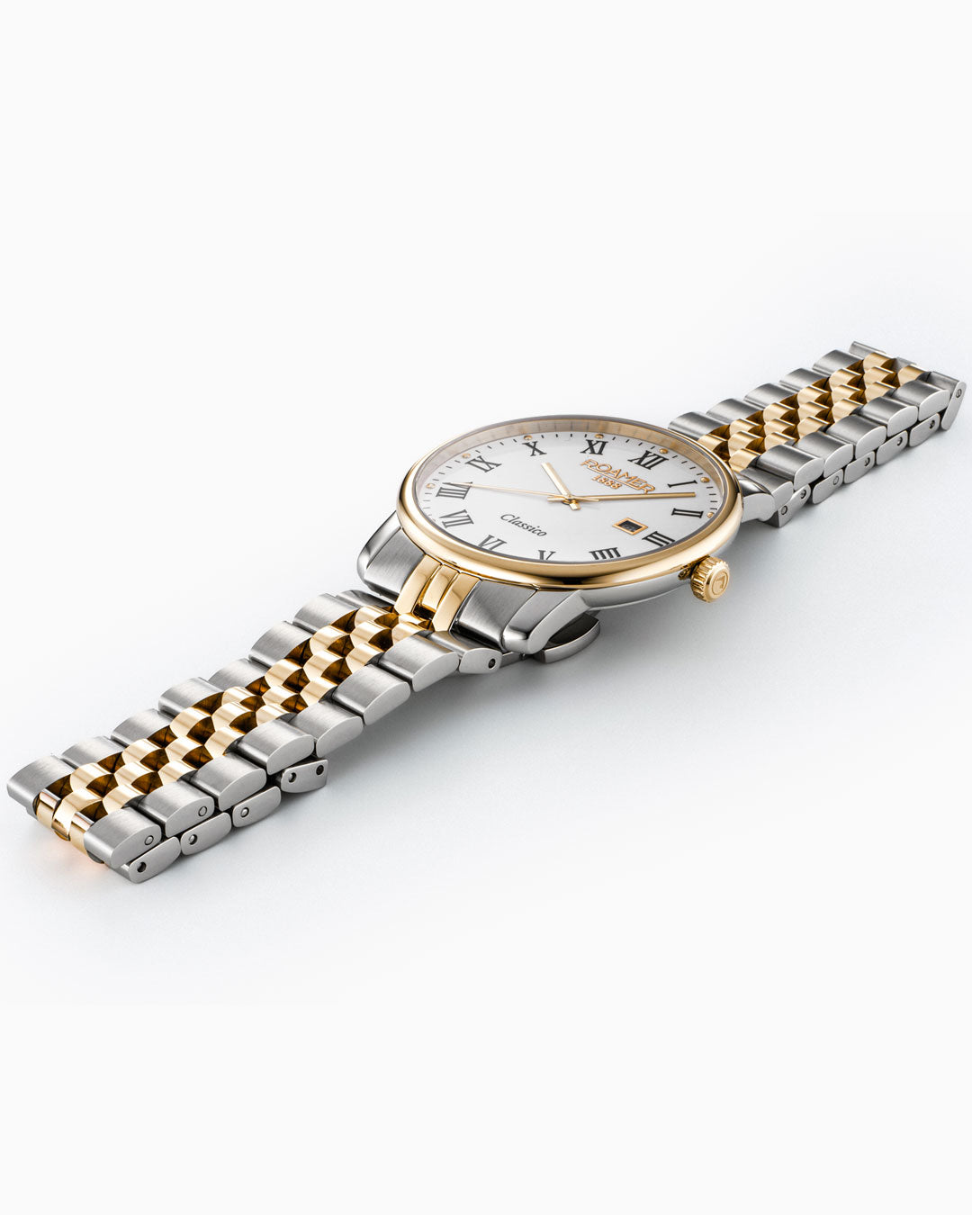 Classico Gents 40 mm Quartz Three-Hand White Dial Date White Dial Gold