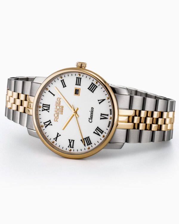 Classico Gents 40 mm Quartz Three-Hand White Dial Date White Dial Gold