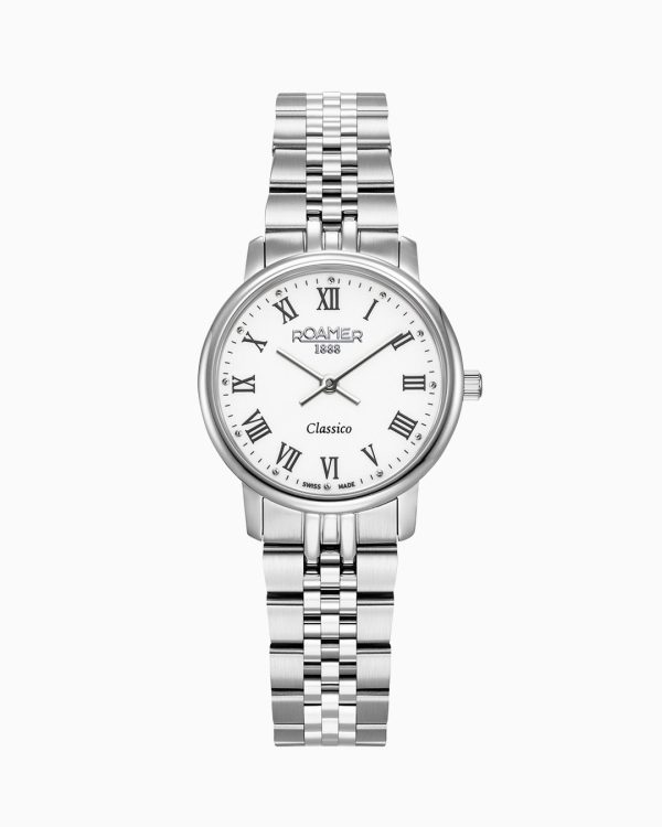 Classico Ladies 30mm Quartz Two-Hand White Dial Silver Bracelet Sapphi