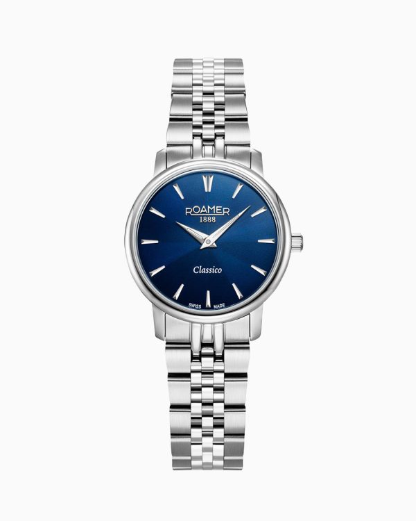 Classico Ladies 30mm Quartz Two-Hand Blue Sunray Dial Silver Bracelet