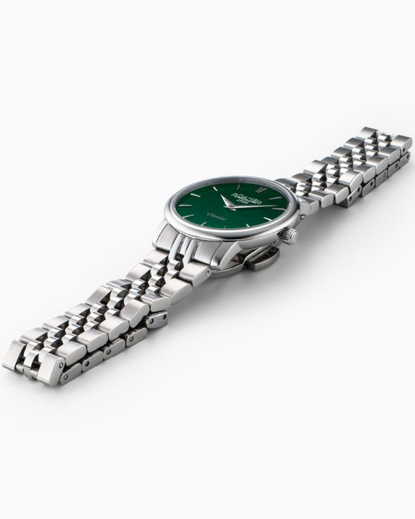 Classico Ladies 30mm Quartz Two-Hand Green Sunray Dial Silver Bracelet
