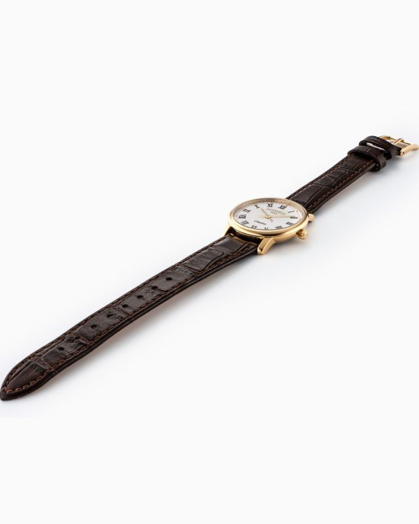 Classico Ladies 30mm Quartz Two-Hand White Dial Brown Leather Strap Sa