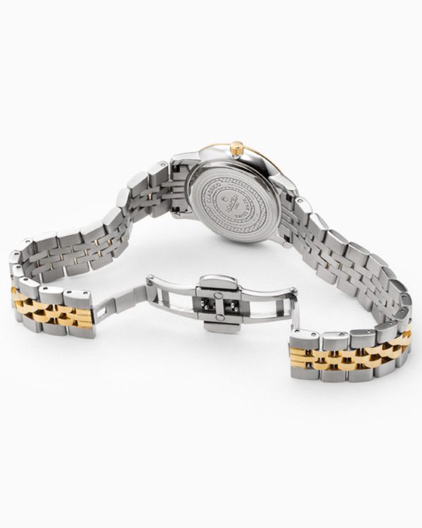 Classico Ladies 30mm Quartz Two-Hand White Dial Gold-Silver Tone Brace