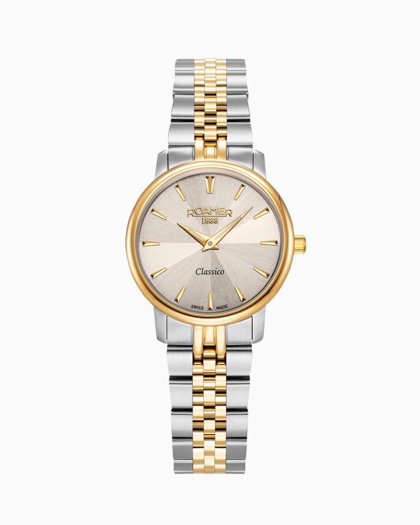 Classico Ladies 30mm Quartz Two-Hand Grey Sunray Dial Two-Tone Bracele