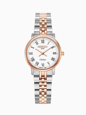 Classico Ladies 30mm Quartz Two-Hand White Dial RoseGold-Silver Tone B