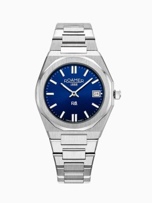 R8 Ladies 32.5mm Quartz Two-Hand Date Blue Sunray Dial Silver Bracelet