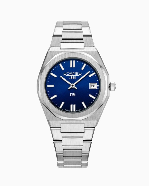 R8 Ladies 32.5mm Quartz Two-Hand Date Blue Sunray Dial Silver Bracelet