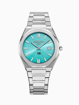 R8 Gents 41mm Quartz Three-Hand Date Light Blue Dial Silver Bracelet S