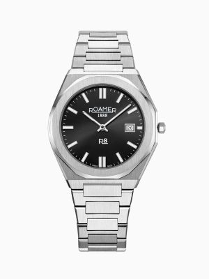 R8 Gents 41mm Quartz Three-Hand Date Black Sunray Dial Silver Bracelet