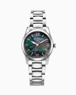 Eleganza 30mm Quartz Three-Hand Date Black Mop Dial Silver Bracelet Sa