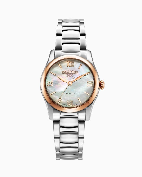 Eleganza 30mm Quartz Three-Hand Date White Mop Dial Silver Bracelet Sa