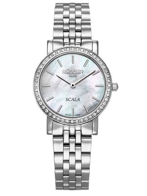 Scala 28 mm Quartz Two-Hand Silver Bracelet Sapphire glass Stainless S