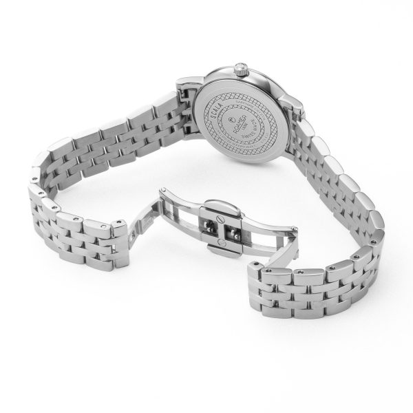 Scala 28 mm Quartz Two-Hand Silver Bracelet Sapphire glass Stainless S