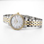 Scala 28 mm Quartz Two-Hand White Mop Dial Silver-Gold Tone Bracelet S