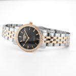 Scala 28 mm Quartz Two-Hand Black MOP Dial Two-Tone Bracelet Sapphire