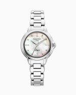 Allegra 32mm Quartz Three-Hand White MOP Dial Stainless Steel Bracelet