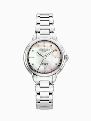 Allegra 32mm Quartz Three-Hand White MOP Dial Stainless Steel Bracelet