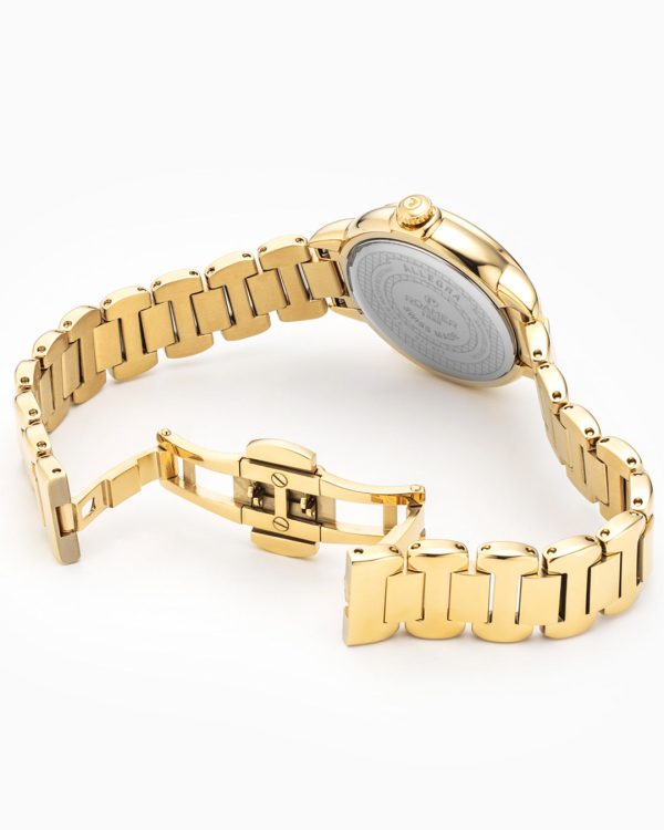 Allegra 32mm Quartz Three-Hand Gold Bracelet Sapphire glass Stainless