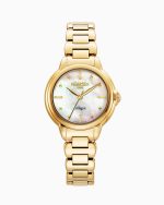 Allegra 32mm Quartz Three-Hand Gold Bracelet Sapphire glass Stainless