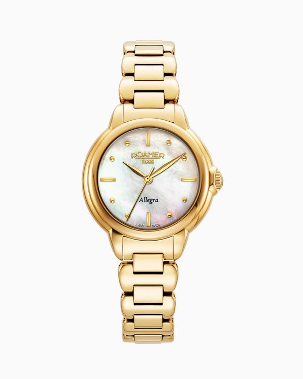 Allegra 32mm Quartz Three-Hand Gold Bracelet Sapphire glass Stainless