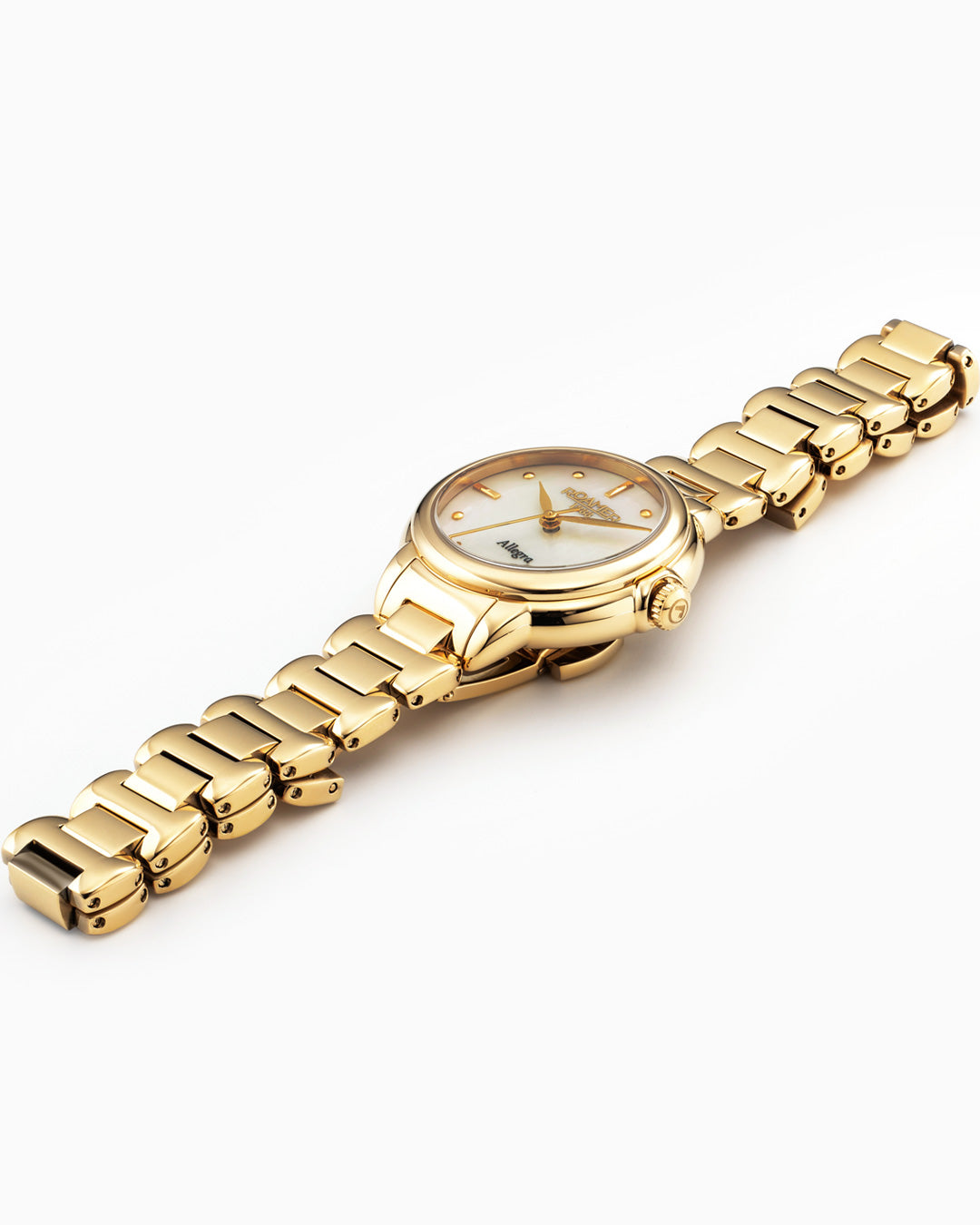 Allegra 32mm Quartz Three-Hand Gold Bracelet Sapphire glass Stainless
