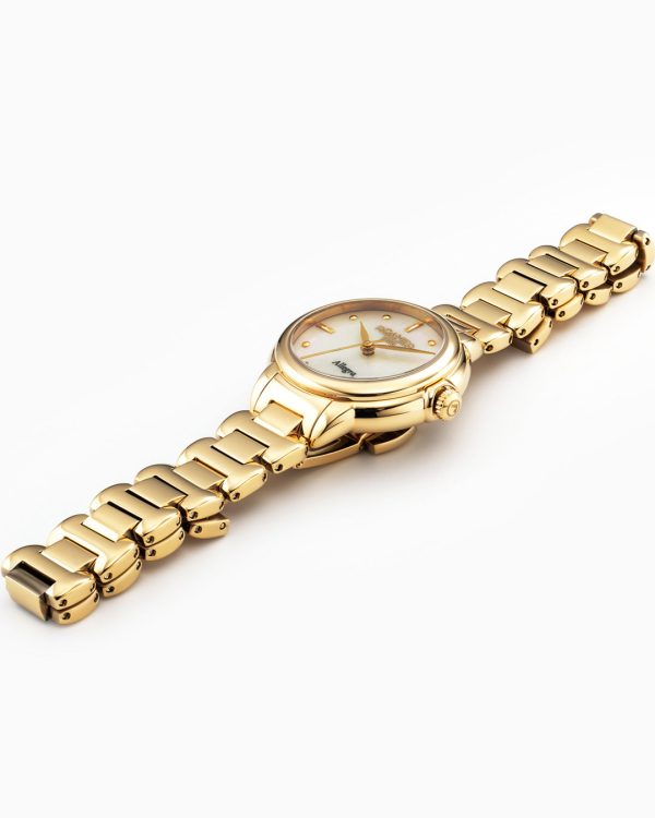 Allegra 32mm Quartz Three-Hand Gold Bracelet Sapphire glass Stainless