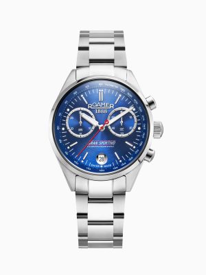 Gran Sportivo 41.5mm Quartz Chronograph Date Blue Sunray Dial Silver B