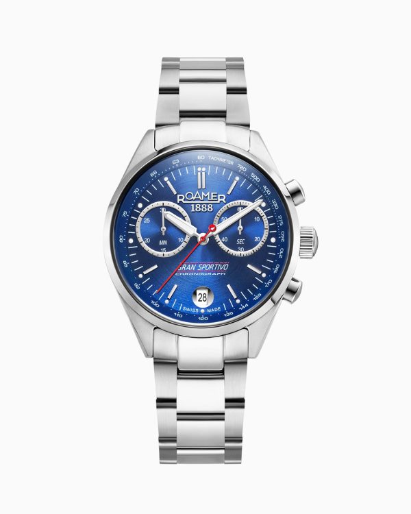 Gran Sportivo 41.5mm Quartz Chronograph Date Blue Sunray Dial Silver B