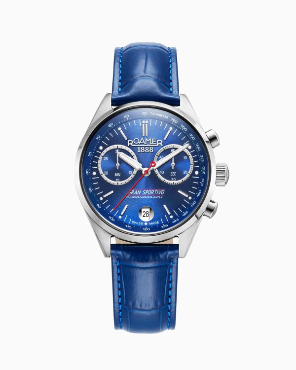 Gran Sportivo 41.5mm Quartz Chronograph Date Blue Sunray Dial Silver B