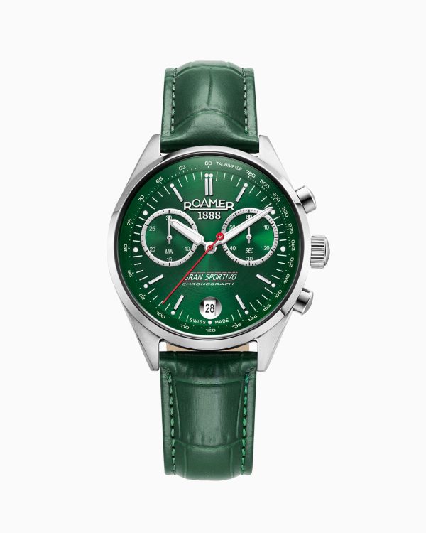Gran Sportivo 41.5mm Quartz Chronograph Date Green Sunray Dial Silver