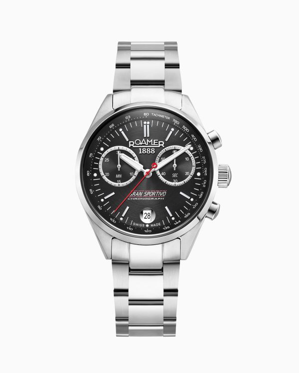 Gran Sportivo 41.5mm Quartz Chronograph Date Black Sunray Dial Silver