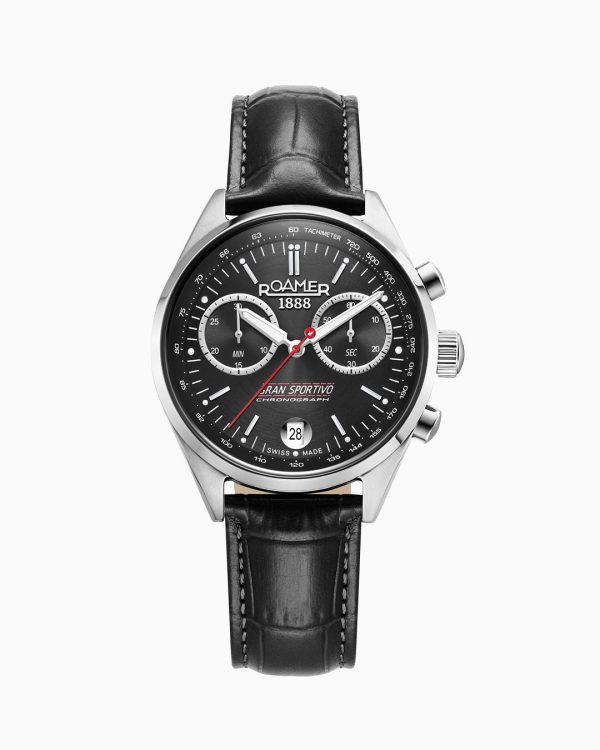 Gran Sportivo 41.5mm Quartz Chronograph Date Black Sunray Dial Silver