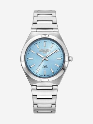 EOS Classic 34mm Quartz Three-Hand Lightblue Dial Silver Bracelet Sapp