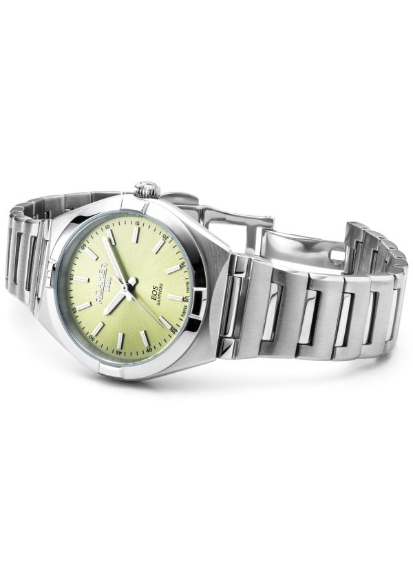 EOS Classic 34mm Quartz Three-Hand Lightgreen Dial Silver Bracelet Sap