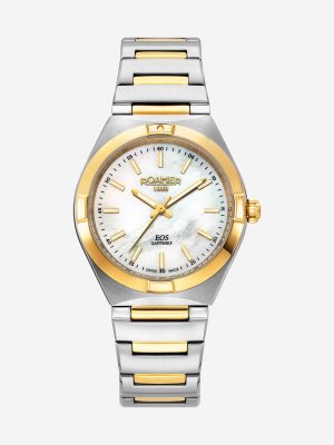 EOS Classic 34mm Quartz Three-Hand White MOP Dial Two-Tone Bracelet Sa