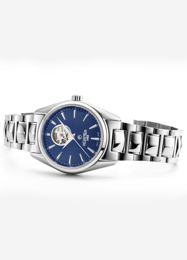 Searock Master 42 mm Automatic Three-Hand Date Blue Sunray Dial Silver
