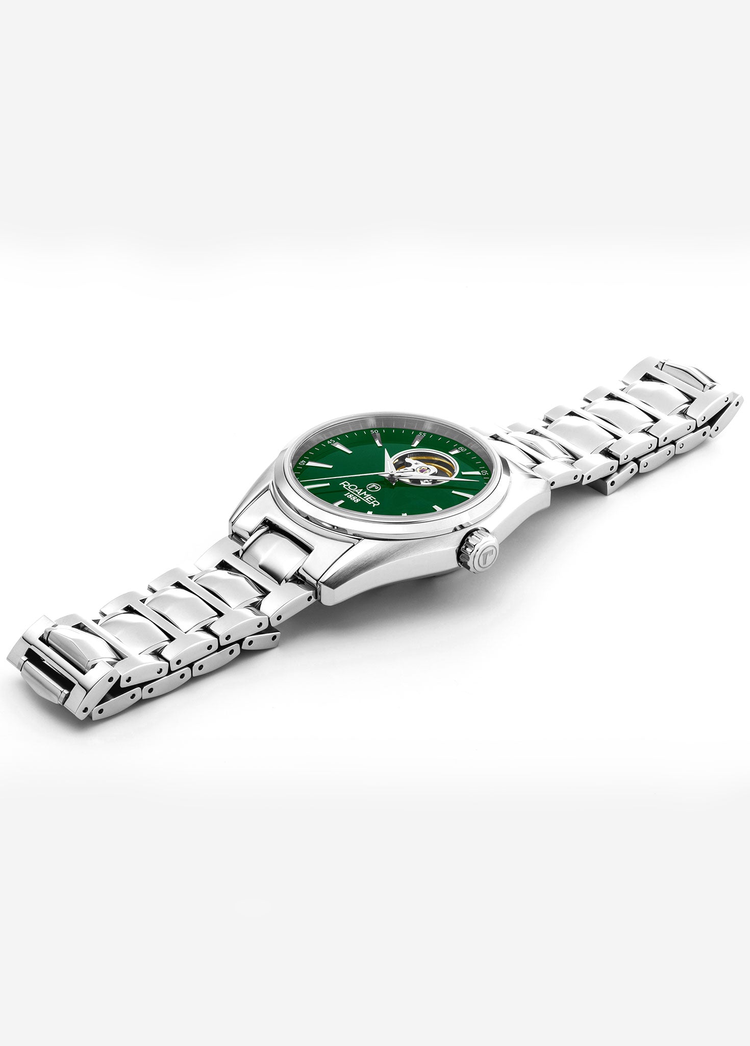 Searock Master 42 mm Automatic Three-Hand Date Green Sunray Dial Silve