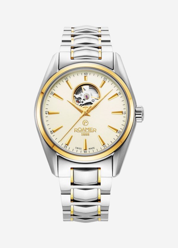 Searock Master 42 mm Automatic Three-Hand Date Two-Tone Bracelet Sapph