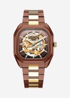 Mechano 42 mm Self-Winding Three-Hand Brown + Gold Bracelet Leather St
